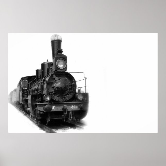 Póster Locomotiva a vapor antiga (Frente)