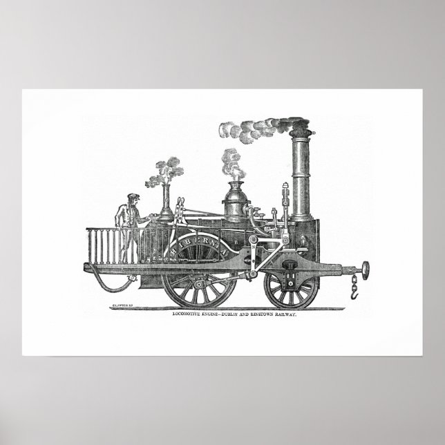 Póster Locomotiva a Vapor Antiga (Frente)