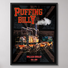 Poster Locomotiva a Vapor Puffing Billy Inglesa