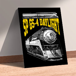 Poster Locomotiva a vapor SP GS-4 em luz do dia. Trem 444