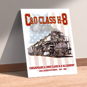 Poster Locomotiva Allegheny C&O Classe H-8 - Bandeira dos