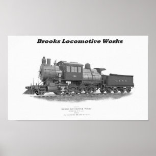 Poster Locomotiva Brooks Camelback, Caminho de Ferro Long