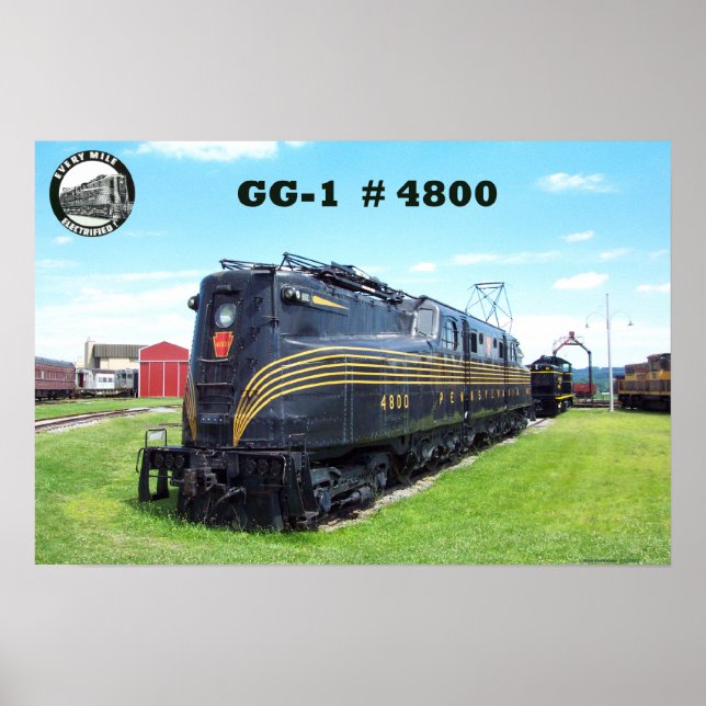 Póster Locomotiva da ferrovia da Pensilvânia GG-1 #4800 - (Frente)