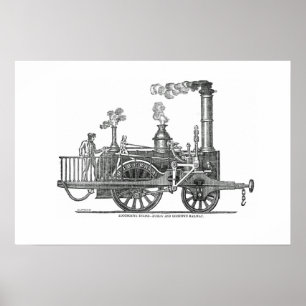 Póster Locomotiva de vapor adiantada