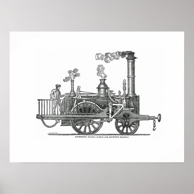 Póster Locomotiva de Vapor Antecipado (Frente)