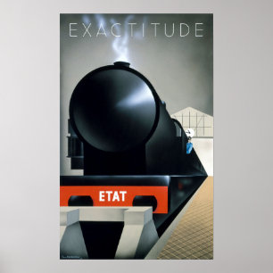 Poster Locomotiva De Vintage Art Deco Black Steam