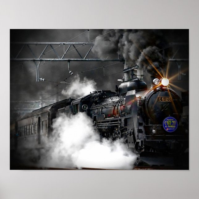 Póster Locomotiva do Comboio a Vapor (Frente)