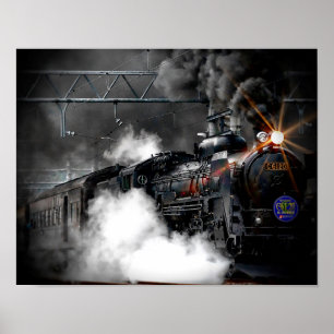 Póster Locomotiva do trem do vapor