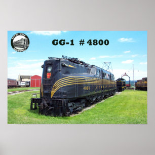 Póster Locomotiva GG-1 #4800 -2- da estrada de ferro de