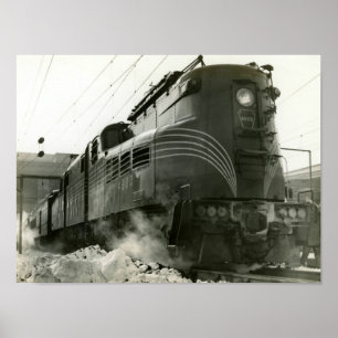 Póster Locomotiva GG-1 #4800 da estrada de ferro de