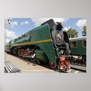Poster Locomotiva, locomotiva soviética a vapor P36-0001.
