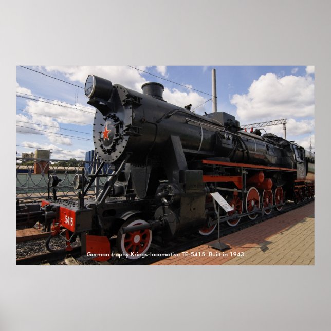 Póster Locomotiva, troféu alemão Kriegs-locomotiva TE-... (Frente)