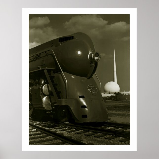 Poster Locomotiva Vintage Art Deco "Steampunk" (Frente)