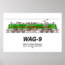 Locomotiva WAG-9. Trem de carga da Indian Railways