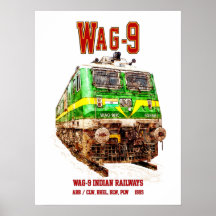 Locomotiva WAG-9. Trem de carga da Indian Railways
