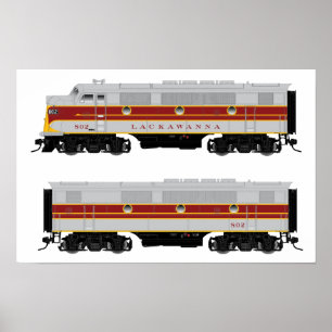 Poster locomotivo ajustado do A-B F3 diesel de