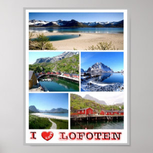 Poster Lofoten - I Love - Norway -