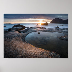 Poster Lofoten Islands Midnight Sun
