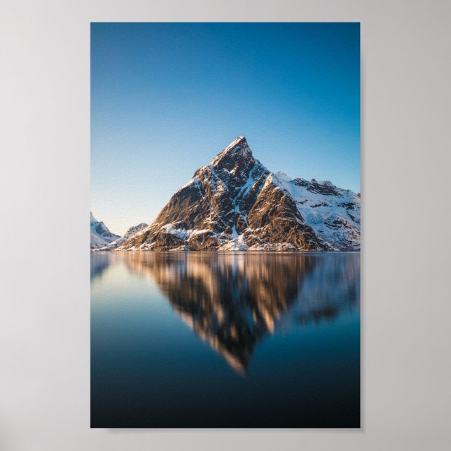 Poster Lofoten Norway Mountain Landscape Photo (Frente)