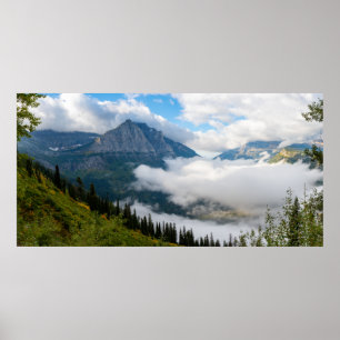 Poster Logan Pass Glacier National Park Panorama Impress