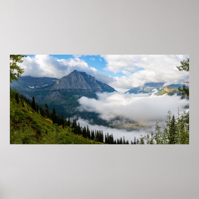 Poster Logan Pass Glacier National Park Panorama Impressã (Frente)