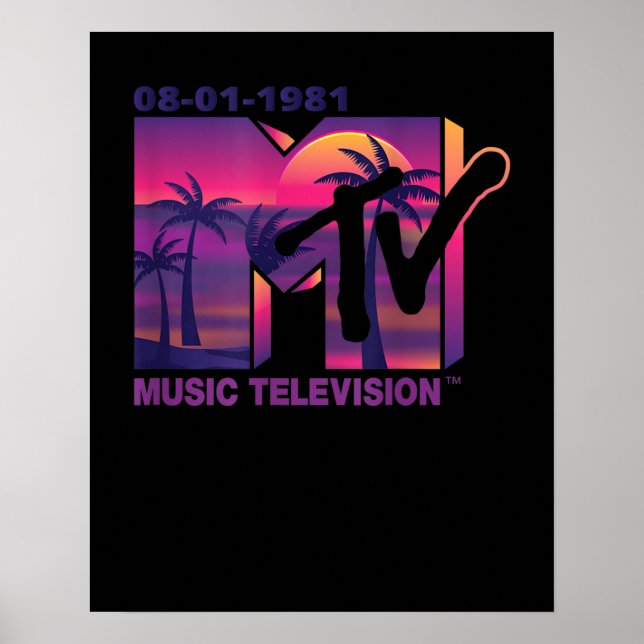 Poster Logo da MTV com palmas roxas ao sol (Frente)