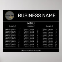 LOGO DE NEGÓCIOS SIMPLES PRETO MARCA LISTA DE MENU