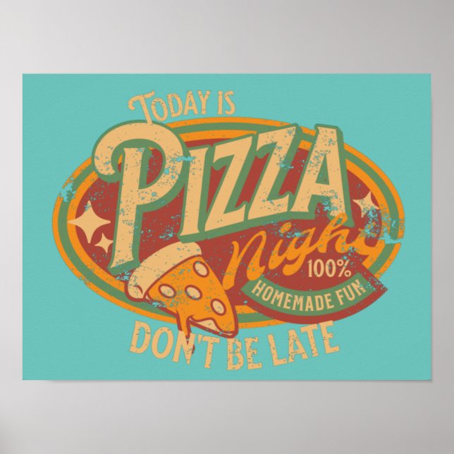 Poster Logotipo animado da Pizza Night (Frente)