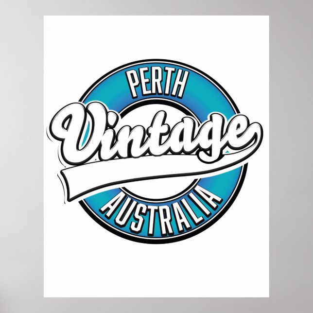 Poster Logotipo antigo da Perth Austrália (Frente)