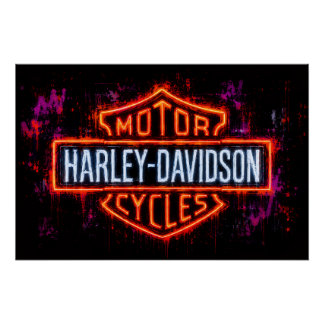 Póster Logotipo Artístico Harley-Davidson