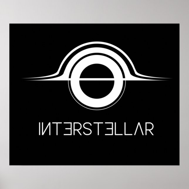 Poster Logotipo branco da Interstellar Gargantua (Frente)