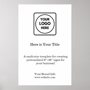Poster Logotipo branco Marca de empresa moderna minimal
