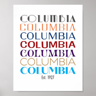 Poster Logotipo Colúmbia, Décadas (Impressão Matte)