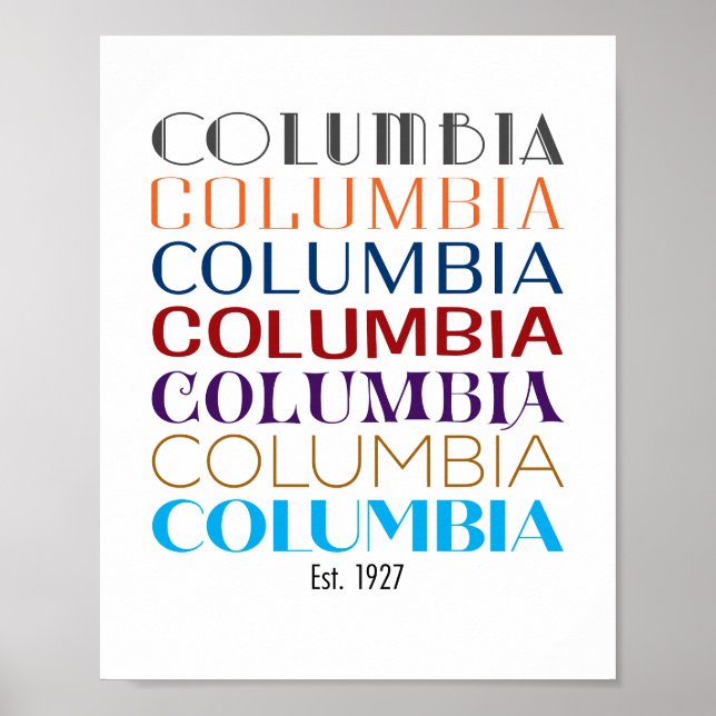 Poster Logotipo Colúmbia, Décadas (Impressão Matte) (Frente)