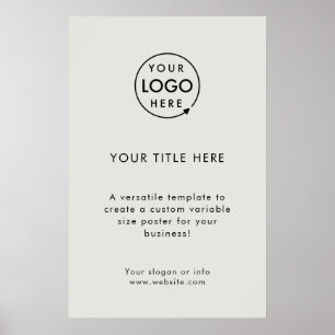 Poster Logotipo comercial Crie Sua Própria Cinza Moder