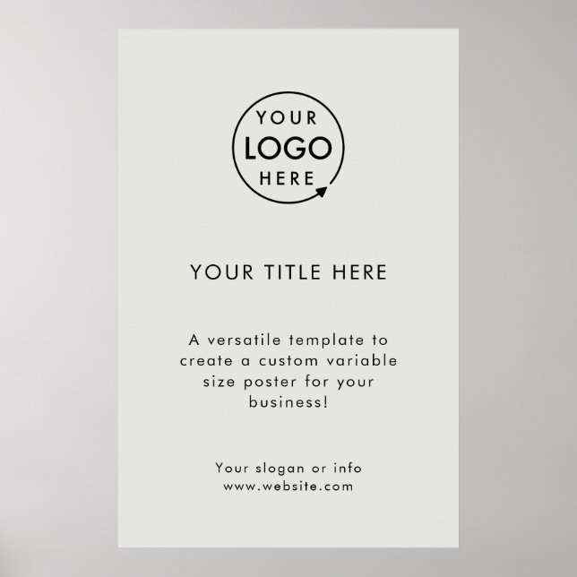 Poster Logotipo comercial | Crie Sua Própria Cinza Modern (Frente)