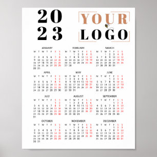 Poster Logotipo Comercial Personalizado para Calendário 2