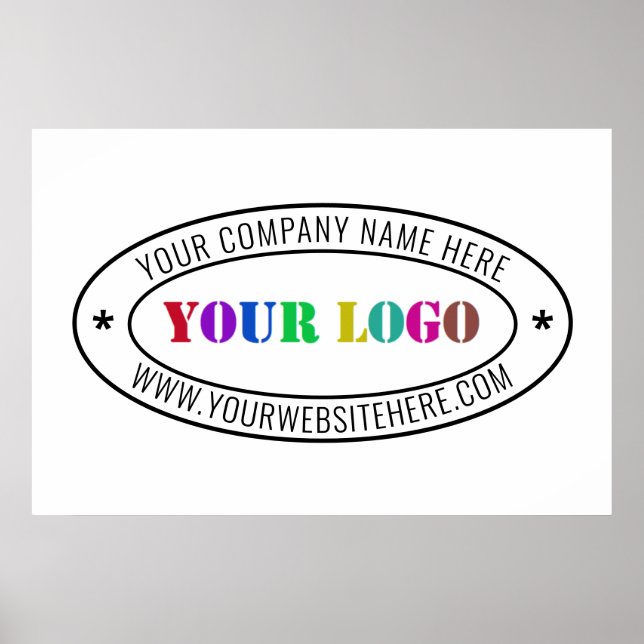 Poster Logotipo comercial personalizado Texto da empresa  (Frente)