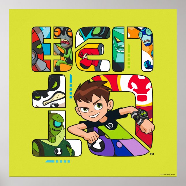 Poster Logotipo da Alienígena Ben 10 (Frente)