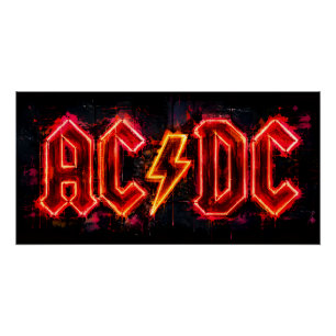 Póster Logotipo da Banda de Rock ACDC