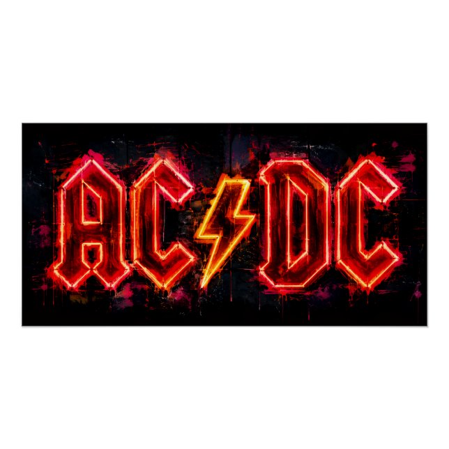 Póster Logotipo da Banda de Rock ACDC (Frente)