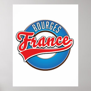 Poster Logotipo da Bourges france vintage.