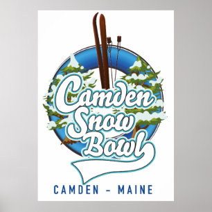 Poster logotipo da estação de esqui Camden Snow Bowl.