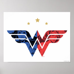 Poster Logotipo da Mulher Maravilha Moderno e Retro em Ca