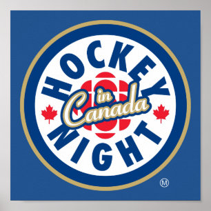 Póster Logotipo da noite de hóquei no Canadá