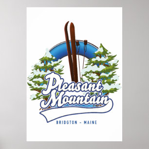 Poster logotipo da Pleasant Mountain Ski Bridgton.