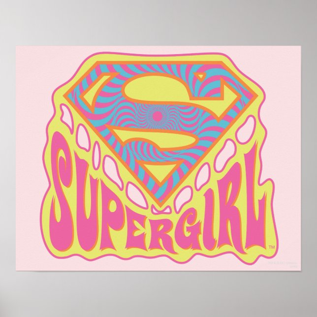 Póster Logotipo da Supergirl Groovy (Frente)