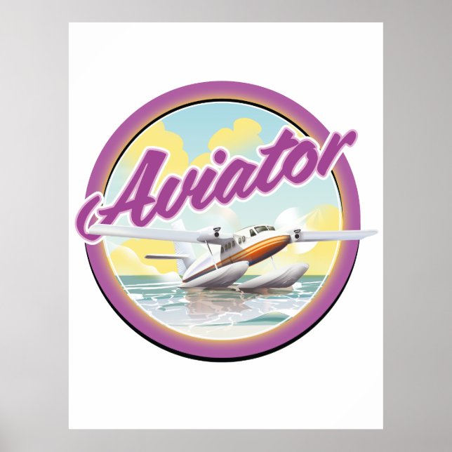 Poster logotipo de avião anfíbio Aviator (Frente)