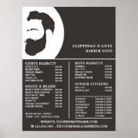 Logotipo de barba, Lista de preços de barbearia ma