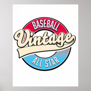 Poster Logotipo de Baseball em Todas as Estrelas